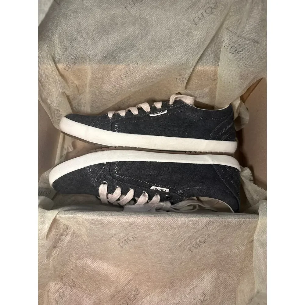 Taos Star Charcoal Wash Canvas Sneakers Womens Sz 7.5 M Comfort Shoes Box
